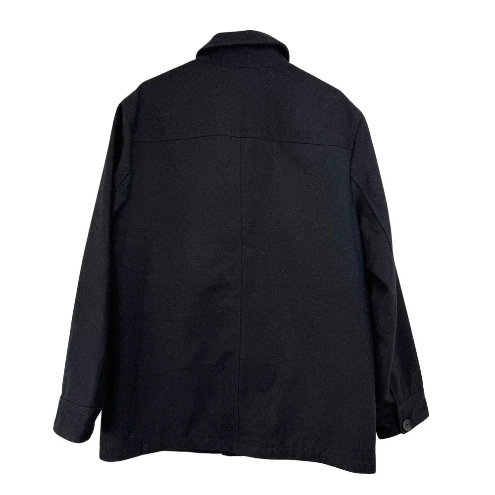 Banana‎ Republic Black Wool Field Coat MEN Large INSULATED CHARCOAL PEACOAT